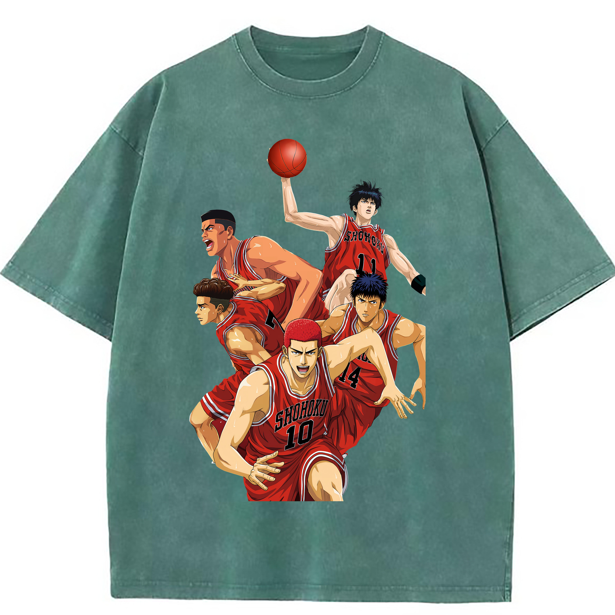 （画像用） SLAM DUNK／スラムダンク 綿100% ヴィンテージ風 半袖Tシャツ（フロントプリント）
